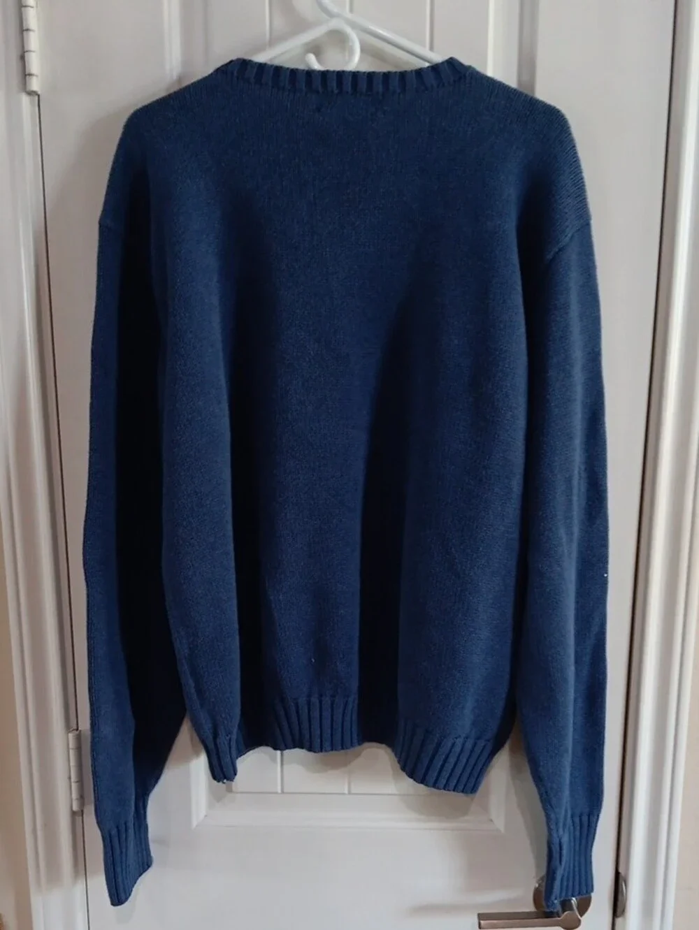 Vintage 90s Polo Ralph Lauren Cotton Knit Crewneck Sweater Blue Mens XL